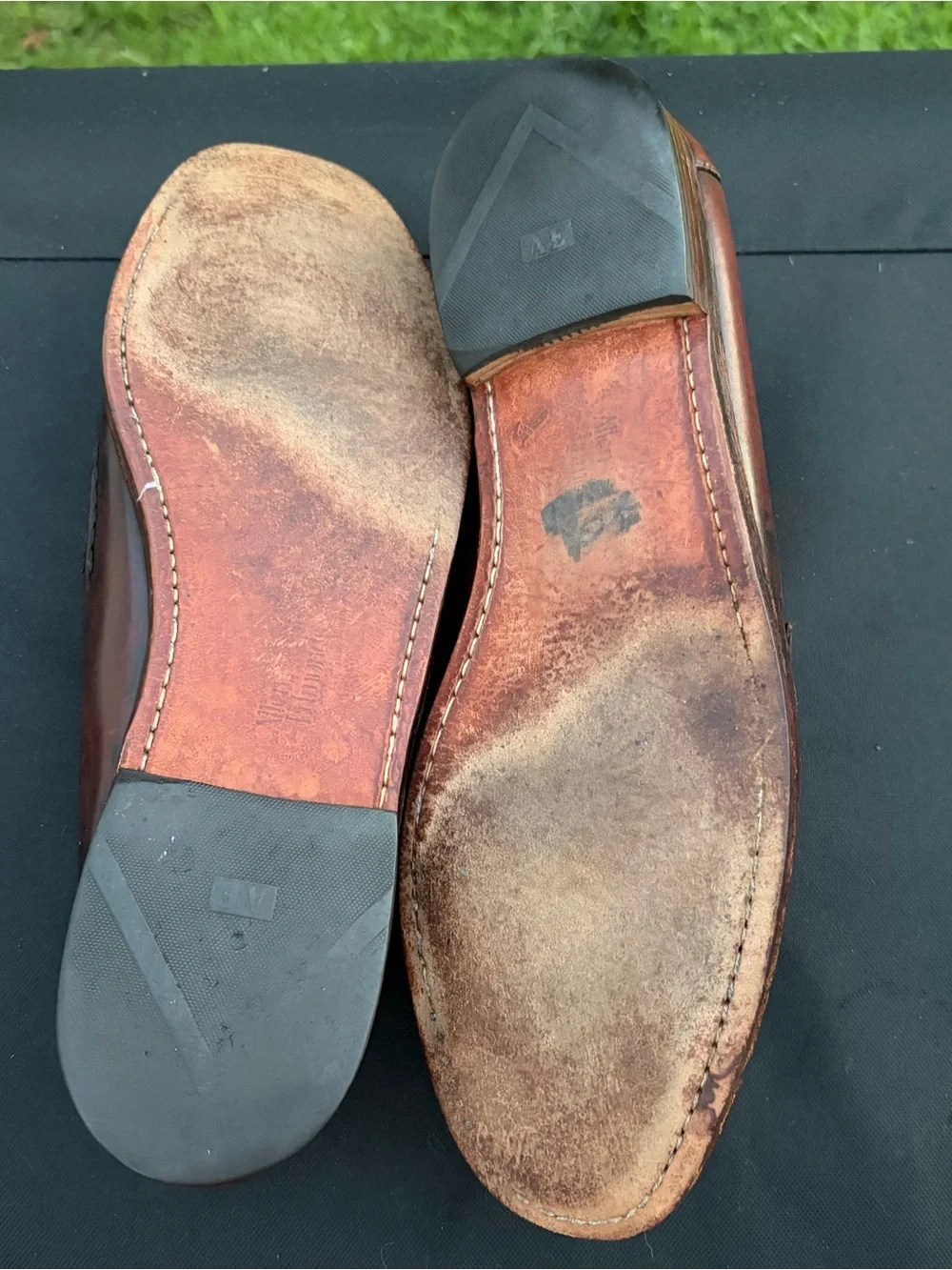 Allen Edmonds Maxfield 13B Tassel Loafers distressed Burgundy Braided USA Made